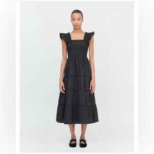 Hill House Ellie Nap Dress in Black Poplin - NWT